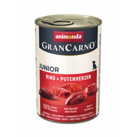Gran Carno Original Junior Beef&Turkey Hearts консервирана храна за подрастващи кучета с говеждо и пуешки сърца 